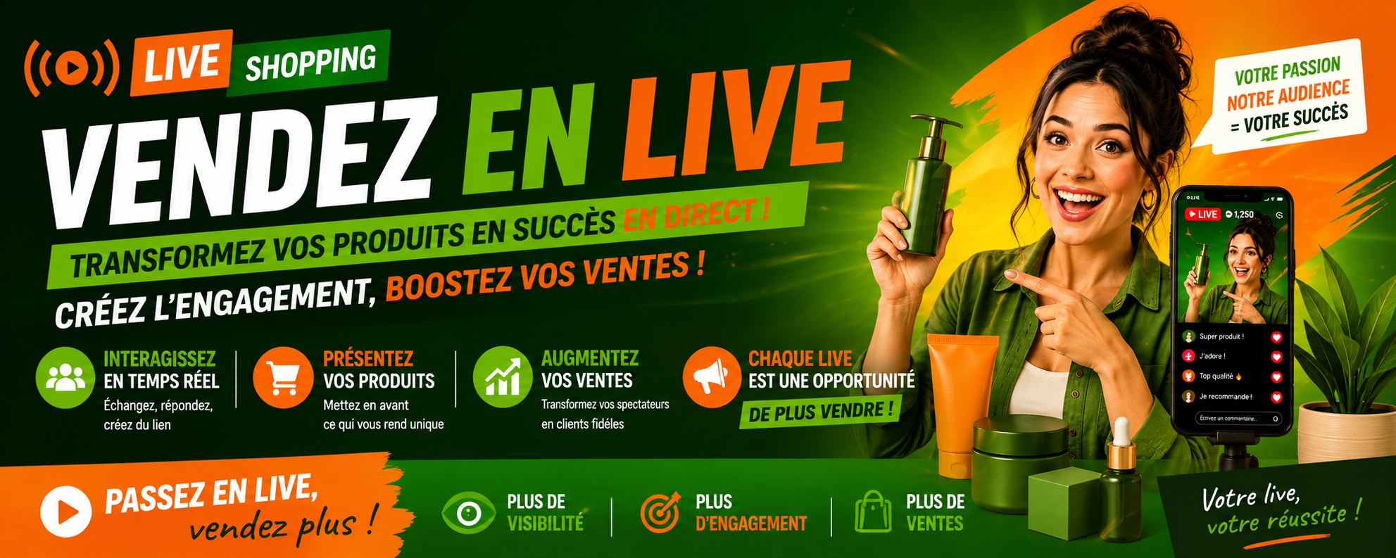 Vendez en live — transformez vos produits en succès en direct